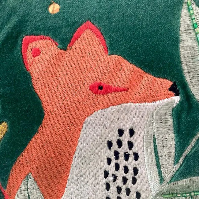 House Of Disaster Secret Garden Velvet Fox Cushion - Image 2