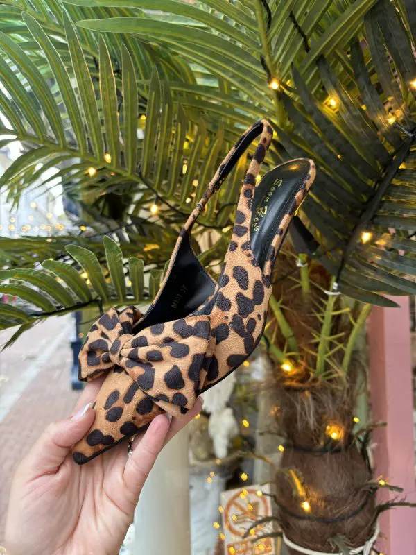 Leopard Print Sling Back Heels - Image 2