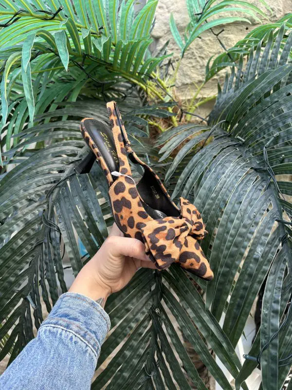 Leopard Print Sling Back Heels