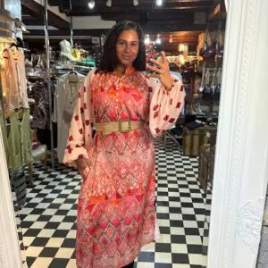 Pink Printed Maxi Dress