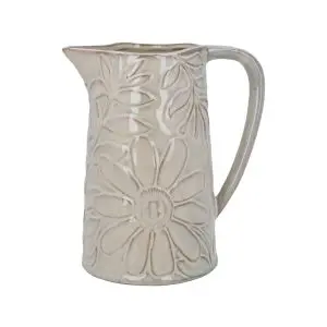 Porcelain Jug 18.6cm - Taupe Floral