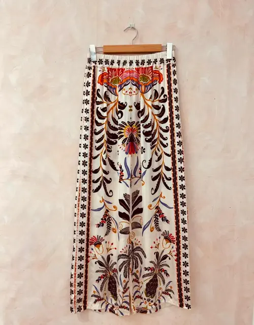 Silky Pattern Trousers in 2 Colours