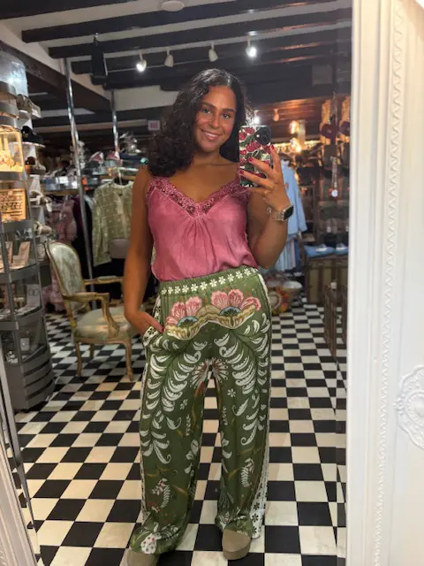 Silky Pattern Trousers in 2 Colours