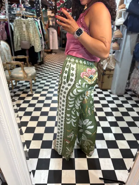 Silky Pattern Trousers in 2 Colours