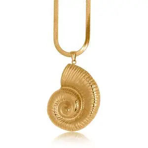 Big Metal London Iman Shell Stainless Steel Necklace