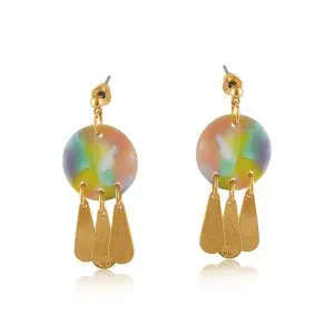 Big Metal London Carina Mixed Metal And Resin Earrings