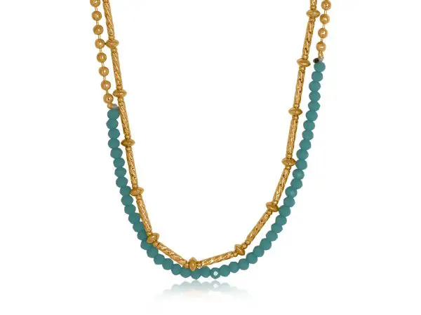 Big Metal London Aris Set Of Necklaces Turquoise