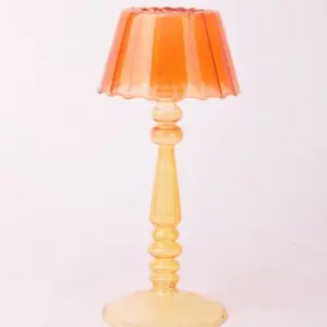 Orange Lamp-Style Glass Tealight Holder