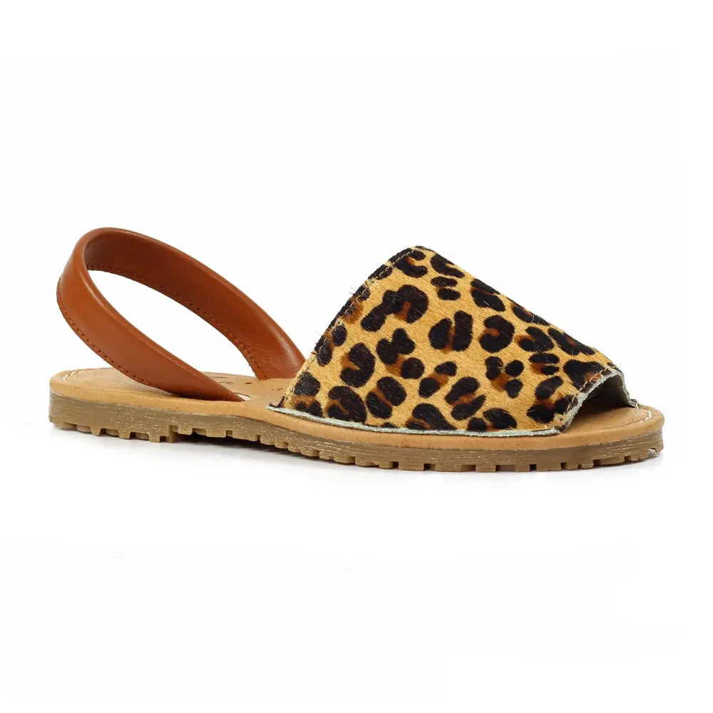 Lunar Azura Leopard Print Leather Sandal