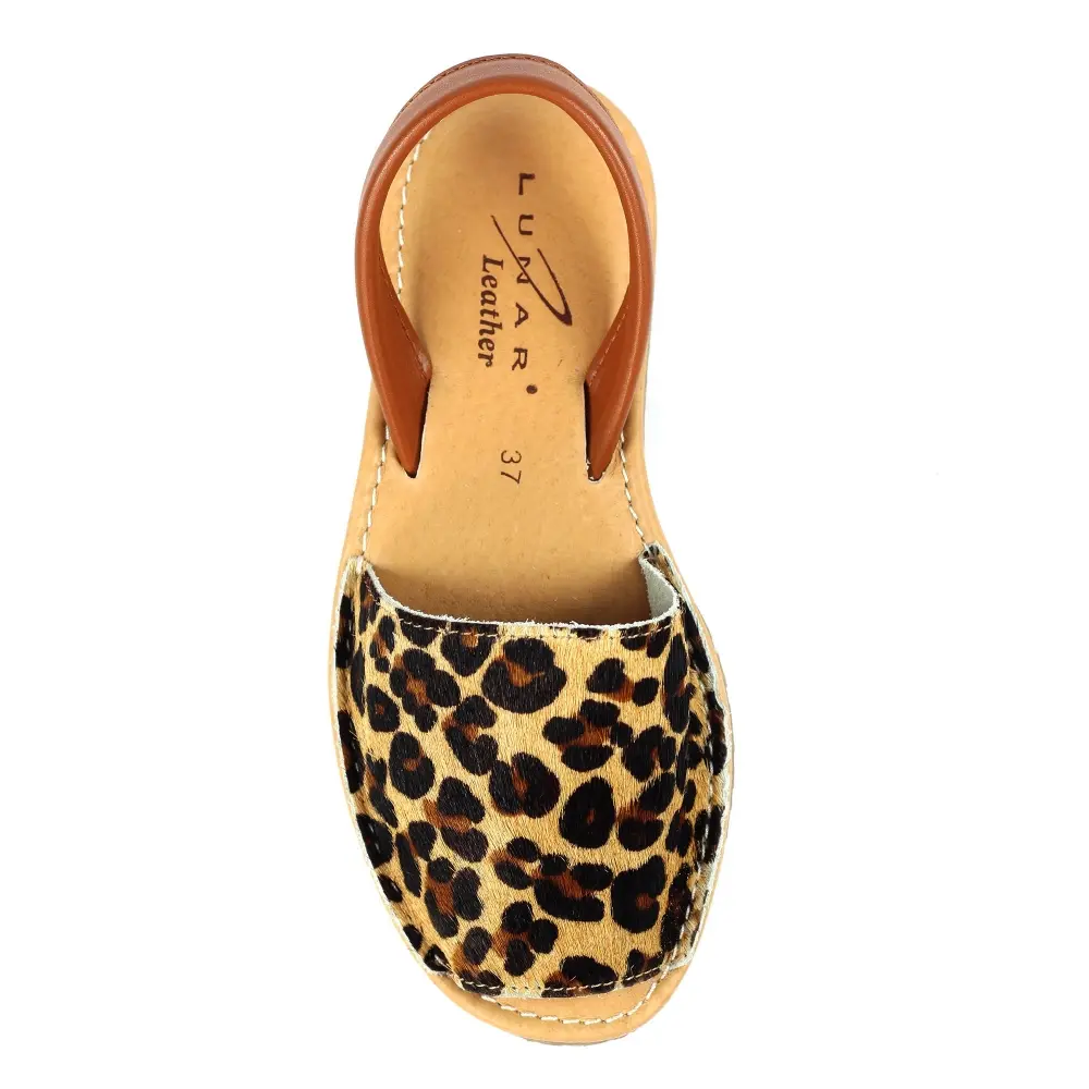 Lunar Azura Leopard Print Leather Sandal