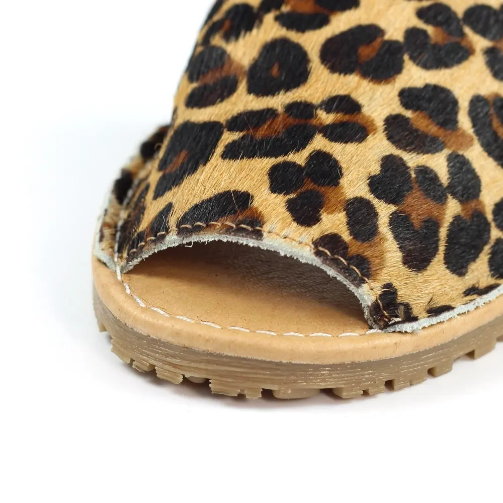 Lunar Azura Leopard Print Leather Sandal