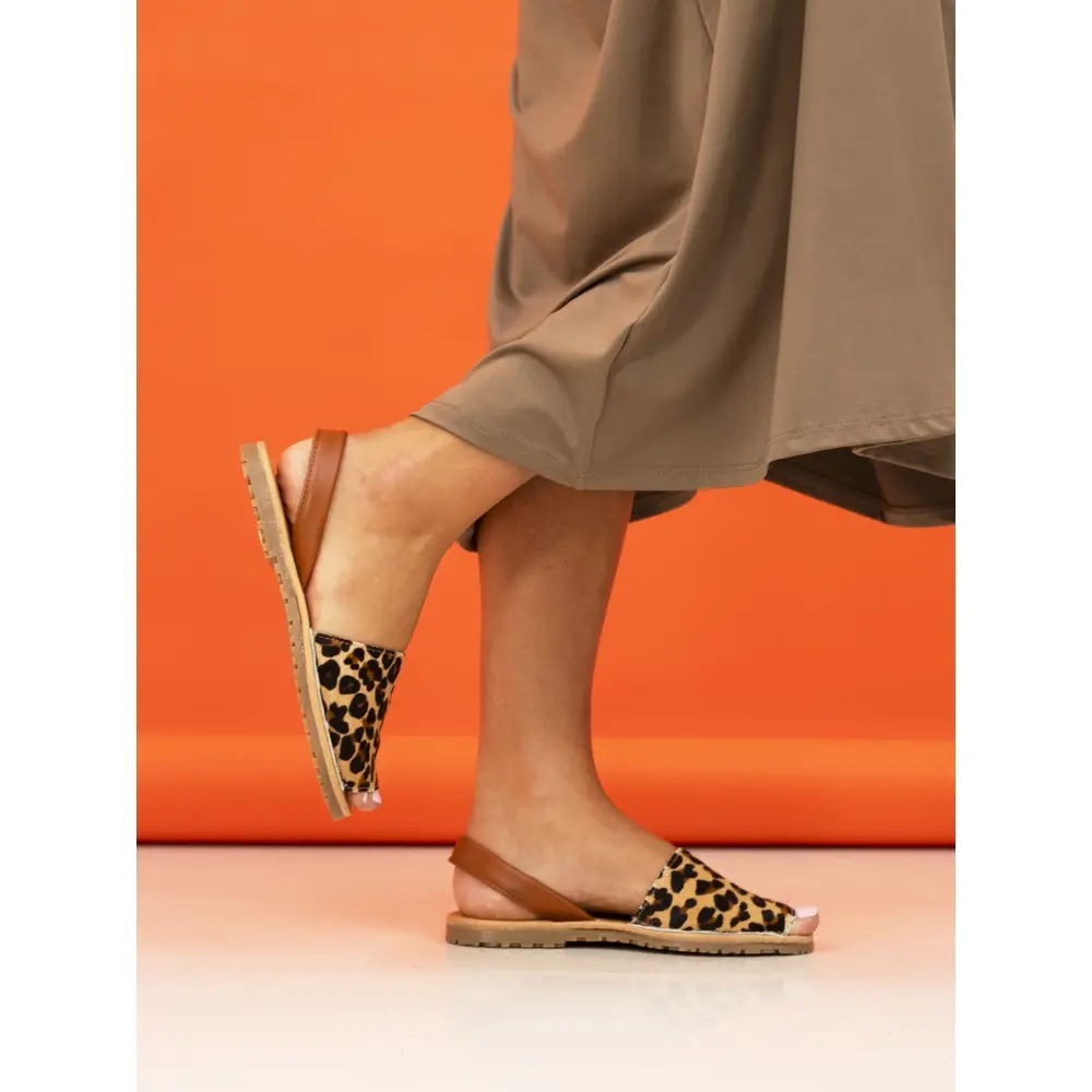 Lunar Azura Leopard Print Leather Sandal