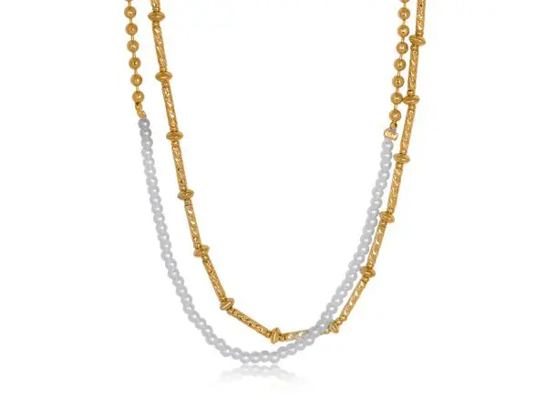 Big Metal London Aris Set Of Necklaces White