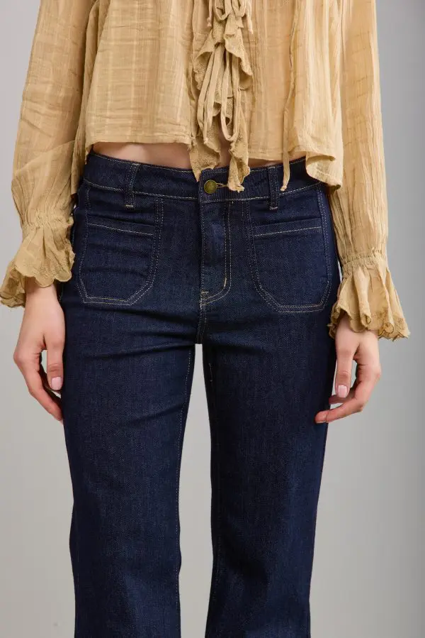 Toxik Dark Denim Jeans Front Pockets