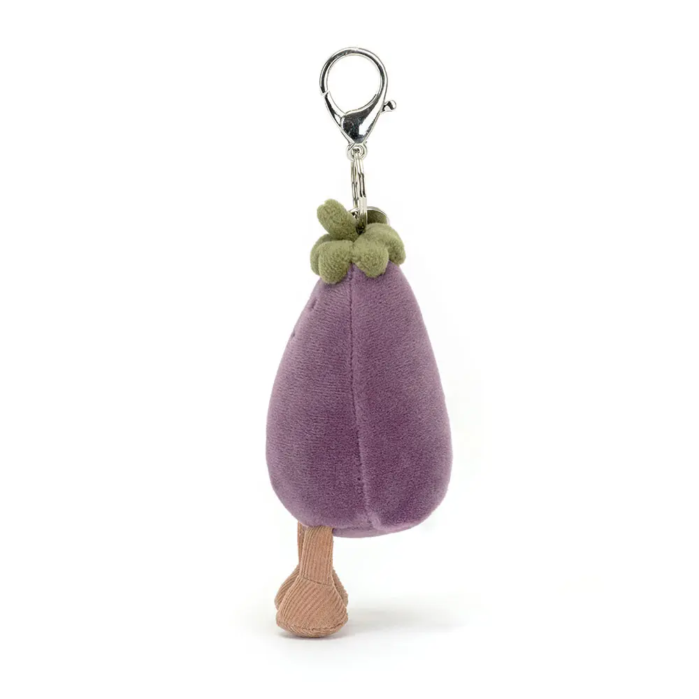 Vivacious Vegetable Aubergine Bag Charm Jellycat. - Image 3