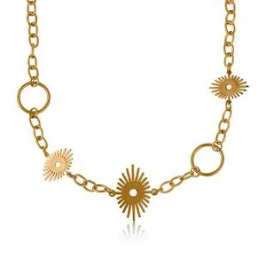 Cara Stainless Steel Sunburst Collar Necklace