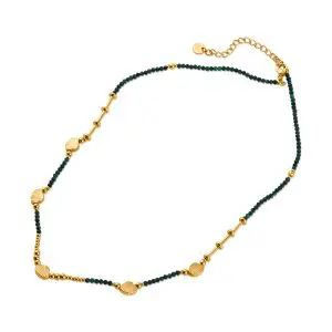 Big Metal London Livia Stainless Steel Necklace Green