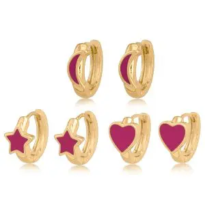 Big Metal London Monica Multipack Of Celestial Huggies Pink