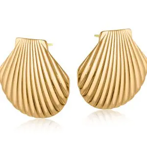 Big Metal London Chloe Shell Stainless Steel Earrings