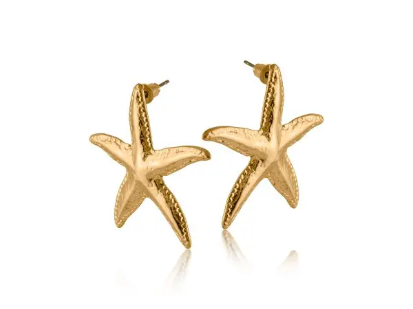 Big Metal London Beatrice Sea Star Stainless Steel Earrings