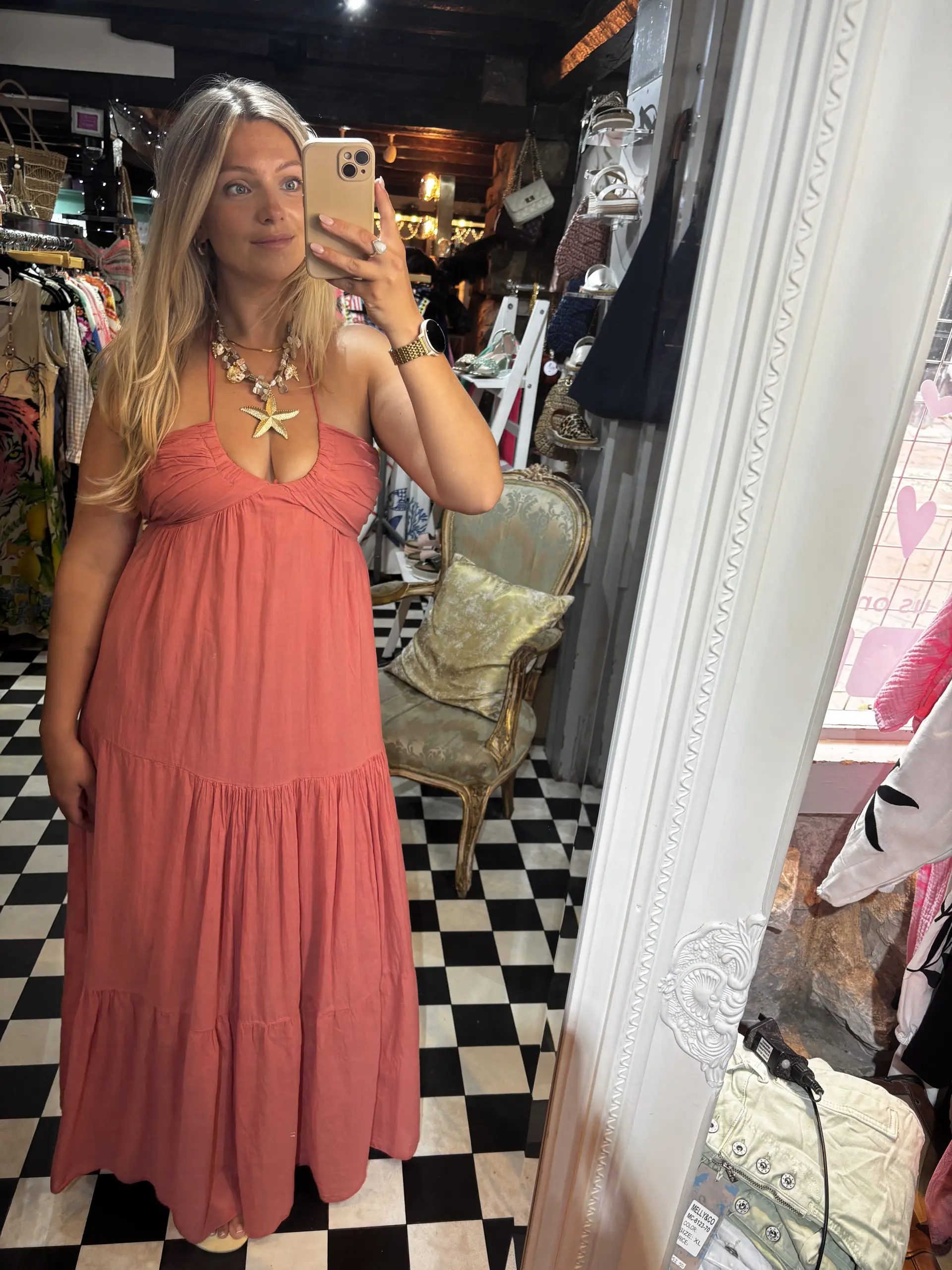 Cotton Halter Neck Maxi Dress in 4 colours - Image 4