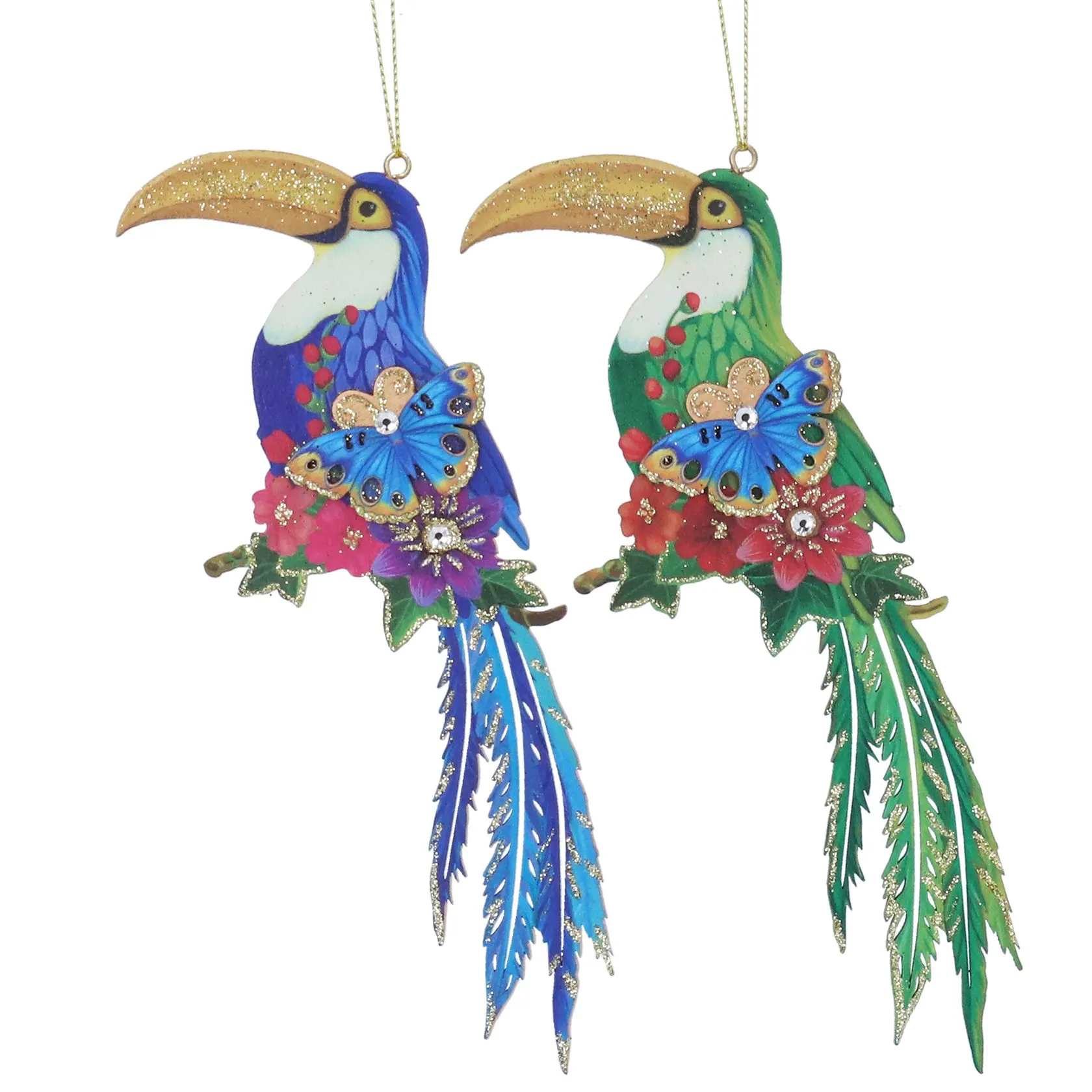 Hanging Decoration - Wooden Garden Paradise Toucan 19cm