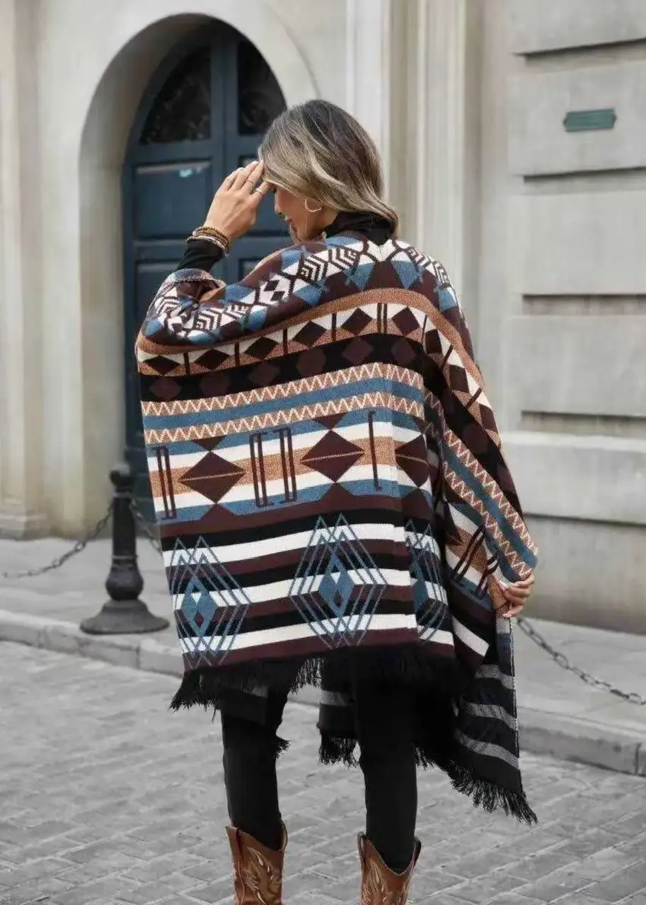 Aztec Style Knit Cape