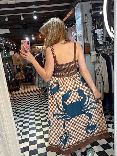 Crab Print Maxi Dress