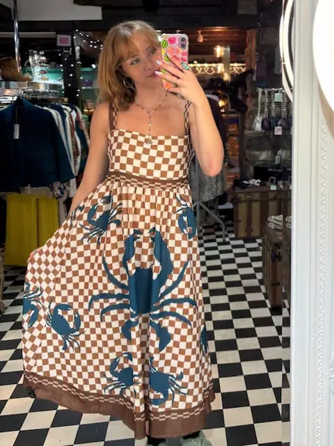 Crab Print Maxi Dress