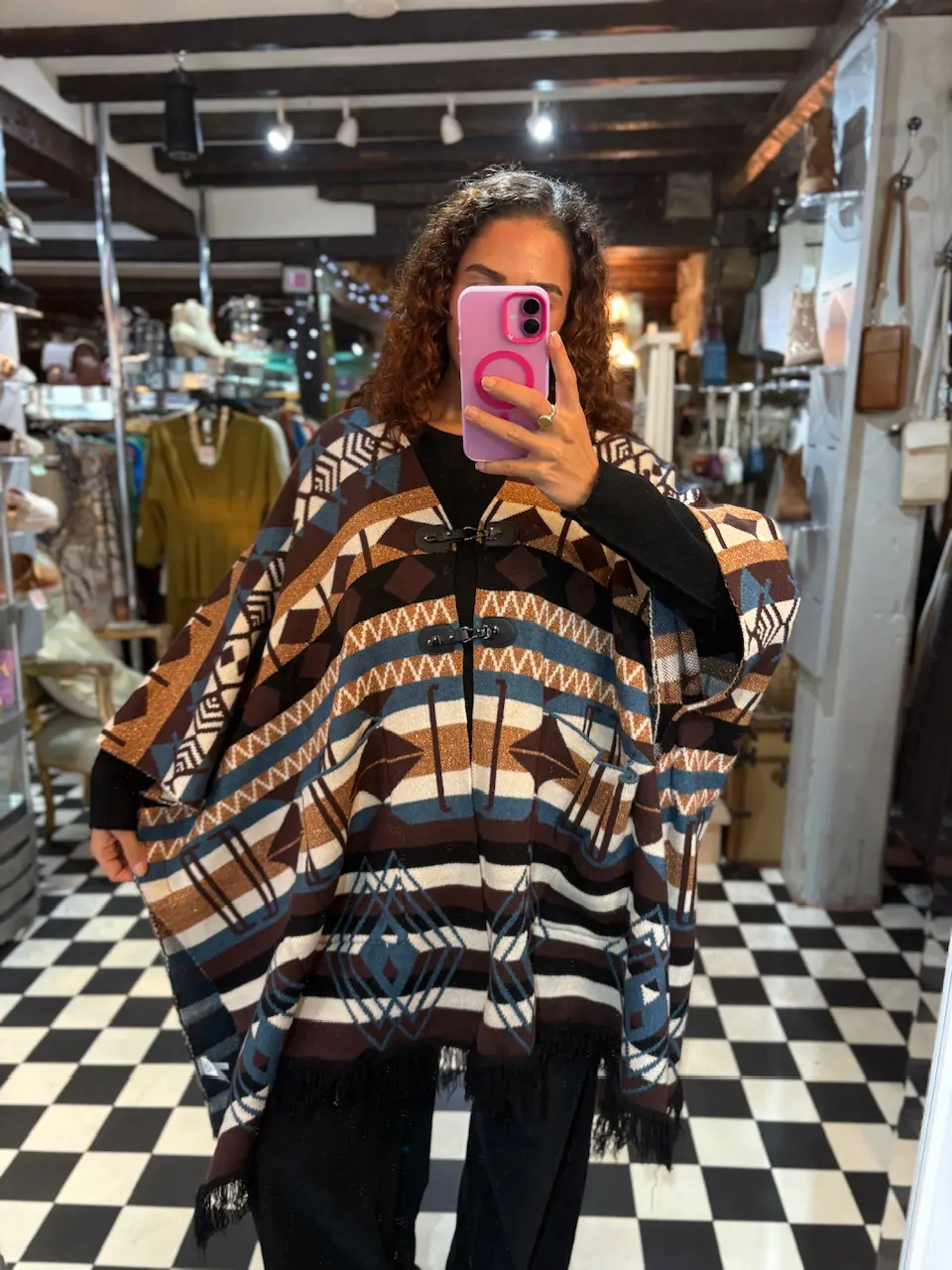 Aztec Style Knit Cape