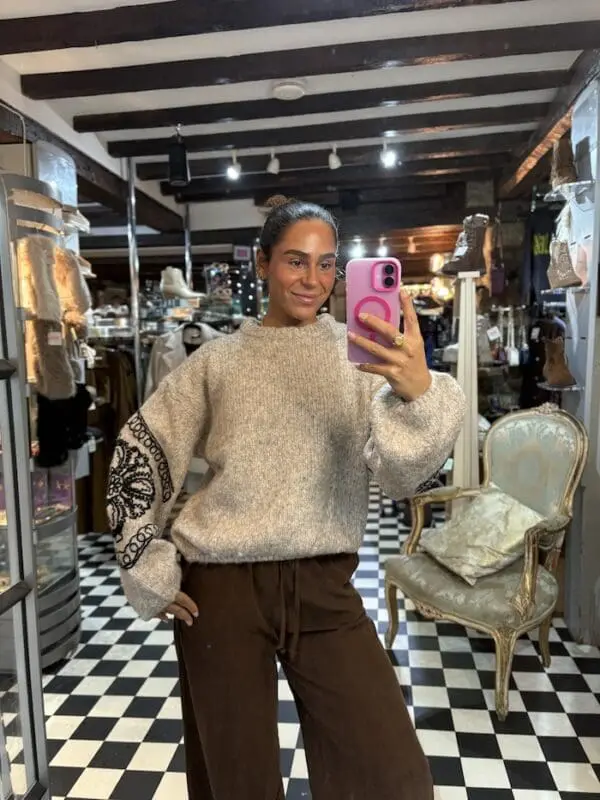 Embroidered Sleeve Jumper