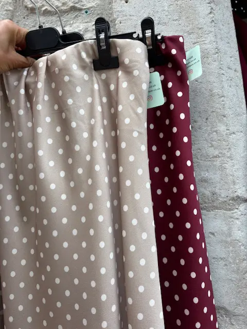 Polka Dot Skirt with Lace Trim in 2 Colours