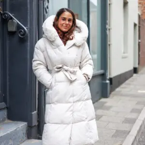 Faux Fur Trim Longline Puffer Coat