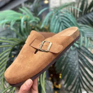 Buckle Clog in Camel