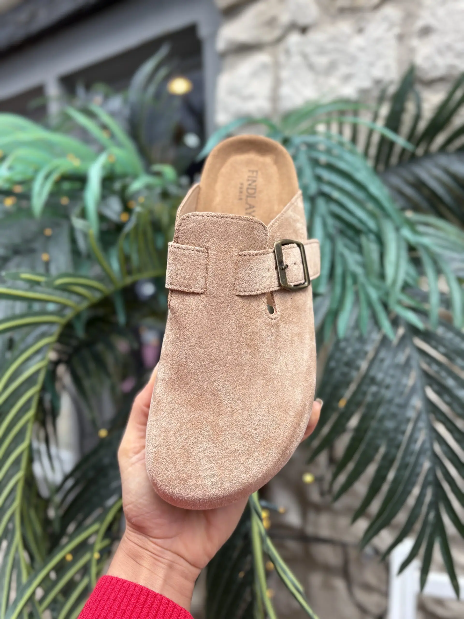 Buckle Clog in Beige