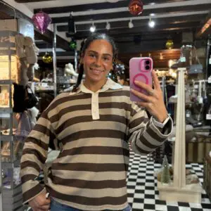 Brown Stripe Rugby Top