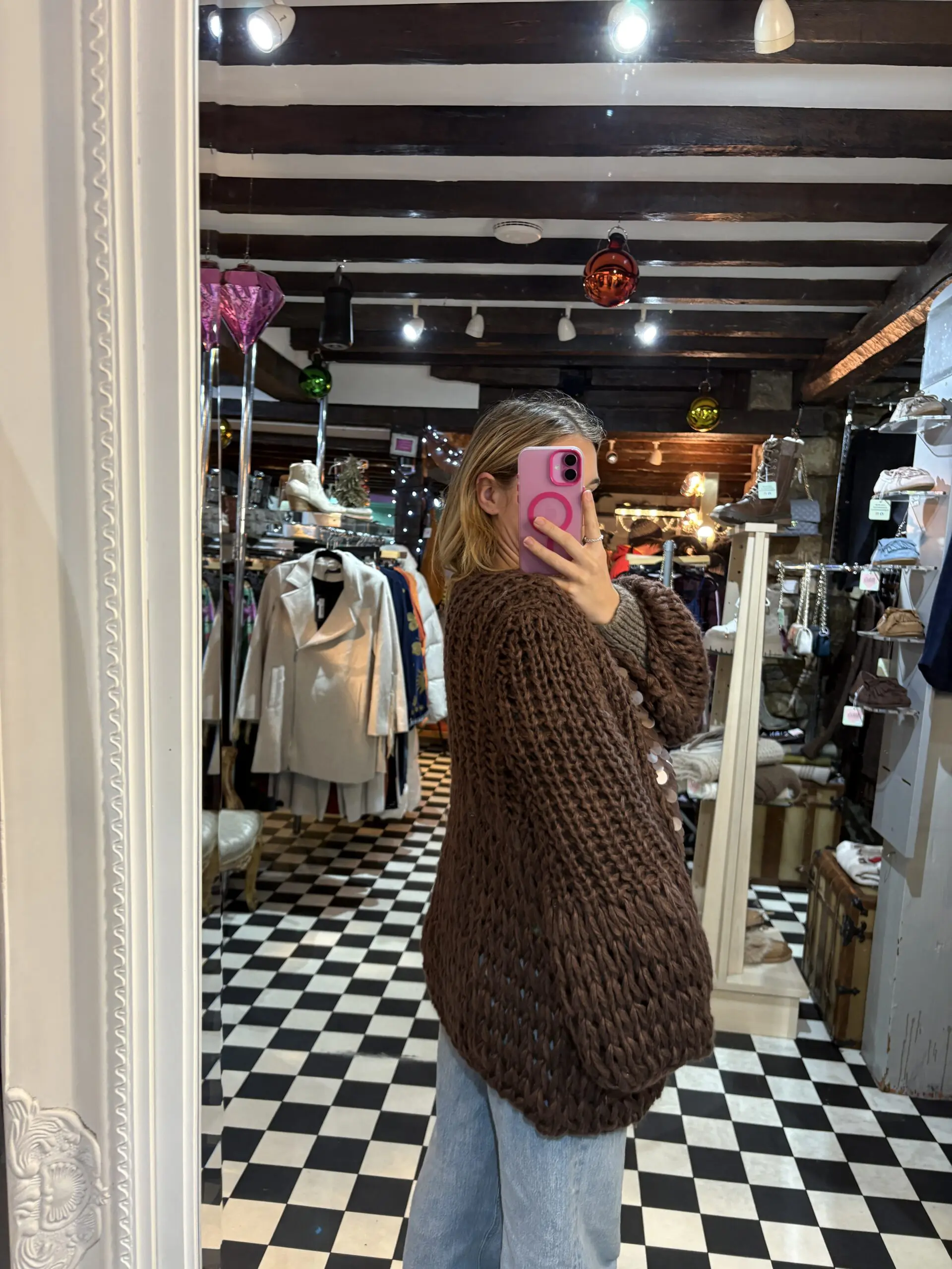 Brown Big Sequin Cardigan