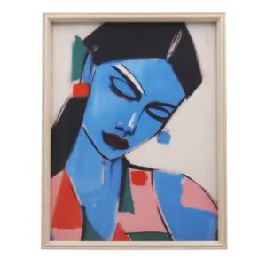Blue Woman Framed Artwork Print 45cm