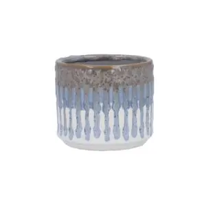 Brown/Blue Reactive Glaze PotCover - 7cm (Mini)