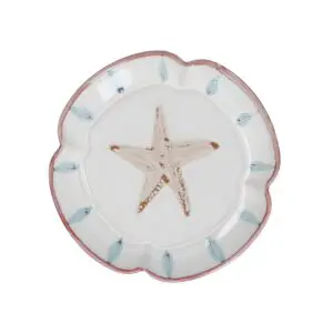 Stoneware Fluted Plate Starfish Dish Gisela Graham