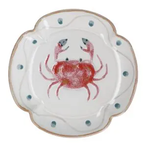 Stoneware Fluted Crab Plate Gisela Graham