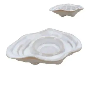 White Stoneware Oyster T-Light Holder