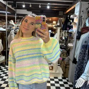 Soft Knit Stripe Jumper with Yellow