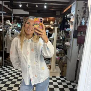 Embroidered Blouse in White