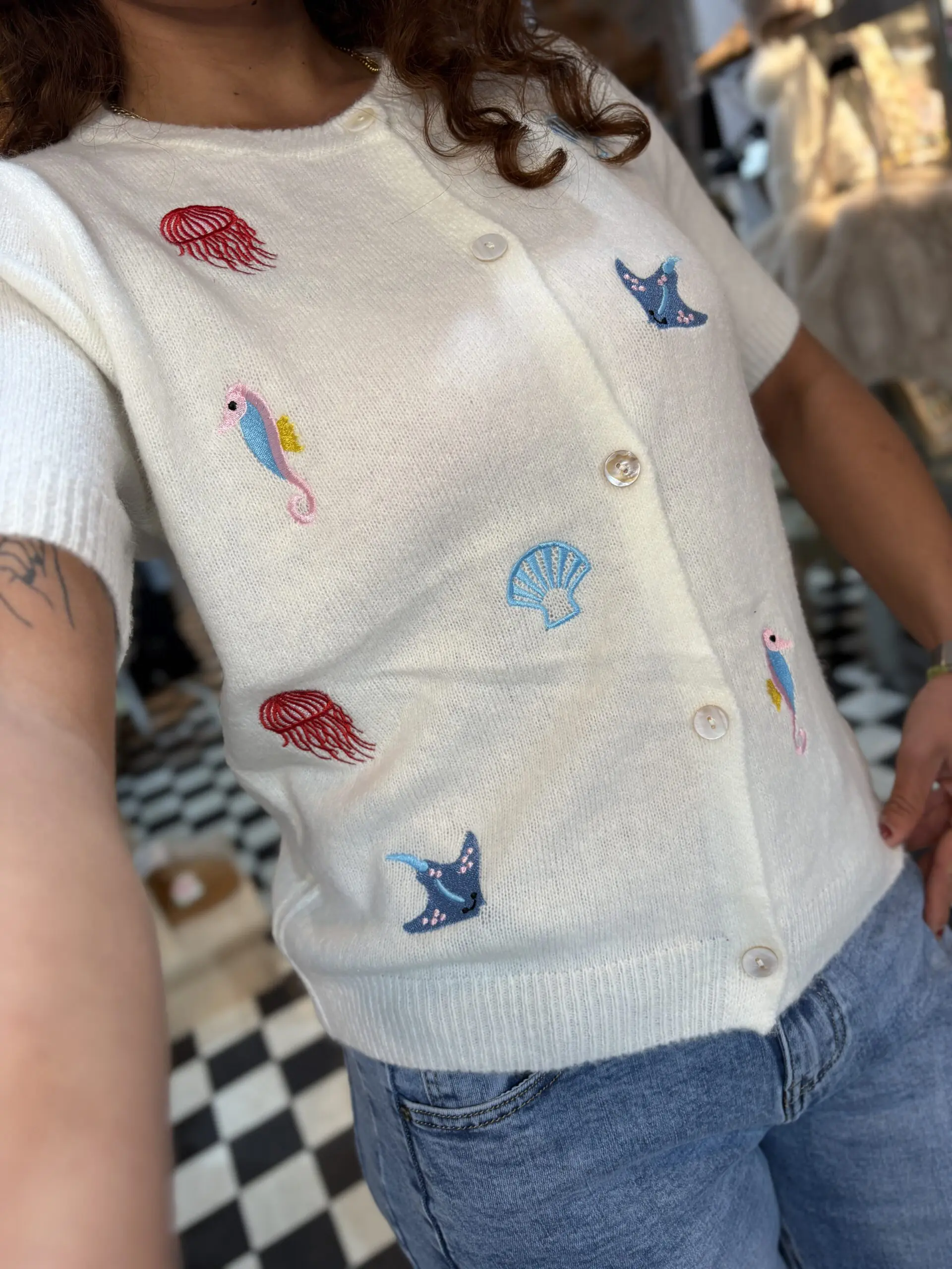 Soft Knit Sealife Cardigan Top