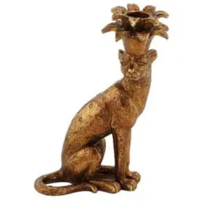 SITTING LEOPARD CANDLE HOLDER