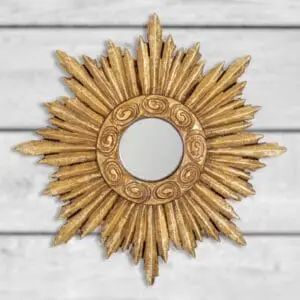 SMALL GOLD ORNATE FRAMED CONVEX MIRROR