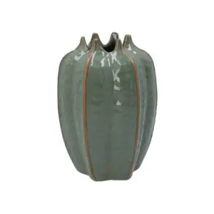 Stoneware Vase 16.2cm - Green Pod, Decorative