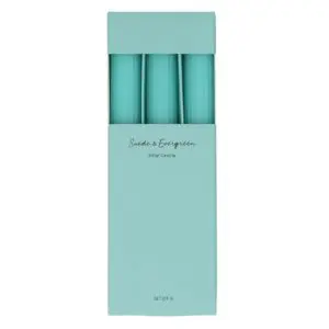 Box/3 Scented Candle 22cm - Blue Ribbed