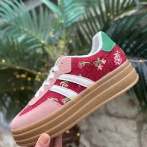 Red Floral Platform Trainer